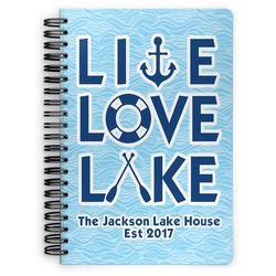 Live Love Lake Spiral Notebook - 7x10 w/ Name or Text