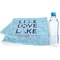 Live Love Lake Sports Towel Folded with Water Bottle