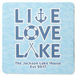 Live Love Lake Square Rubber Backed Coaster (Personalized)
