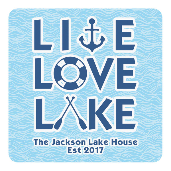 Custom Live Love Lake Square Decal - XLarge (Personalized)