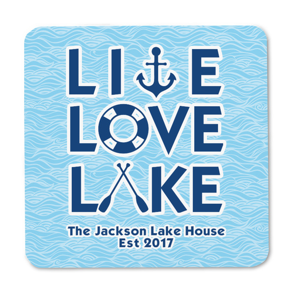 Live Love Lake Square Fridge Magnet - FRONT