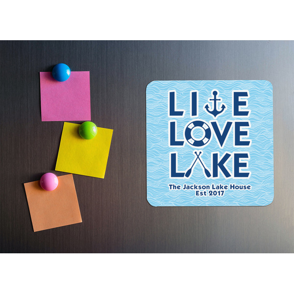 Live Love Lake Square Fridge Magnet - LIFESTYLE