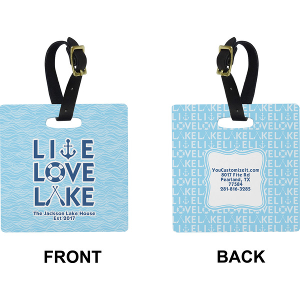 Live Love Lake Square Luggage Tag (Front + Back)