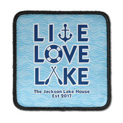 Live Love Lake Iron On Square Patch w/ Name or Text