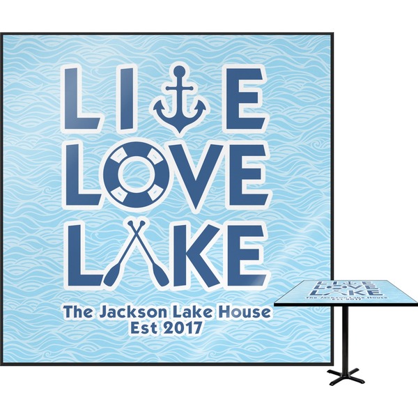 Custom Live Love Lake Square Table Top (Personalized)