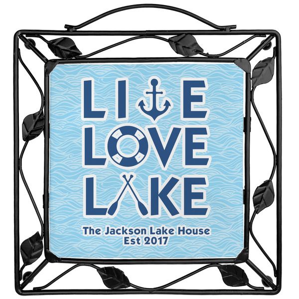 Custom Live Love Lake Square Trivet (Personalized)