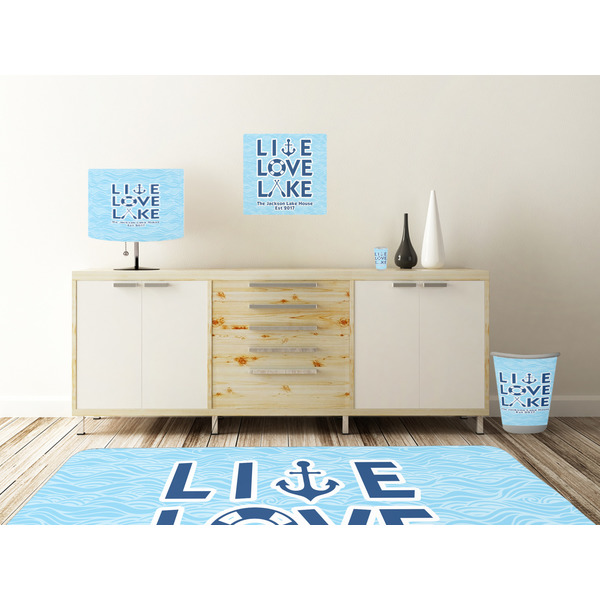 Live Love Lake Square Wall Decal Wooden Desk