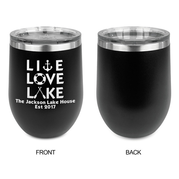 Live Love Lake Stainless Wine Tumblers - Black - Single Sided - Approval