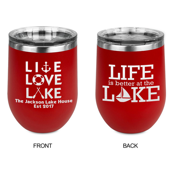 Live Love Lake Stainless Wine Tumblers - Red - Double Sided - Approval