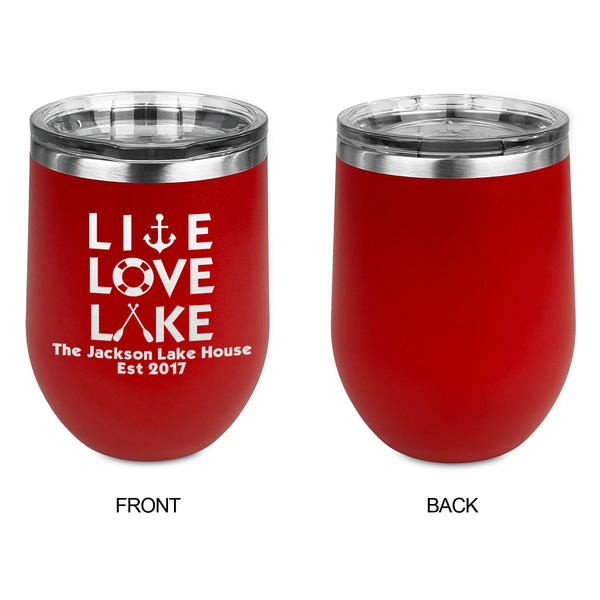 Live Love Lake Stainless Wine Tumblers - Red - Single Sided - Approval