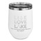 Live Love Lake Stainless Wine Tumblers - White - Single Sided - Front