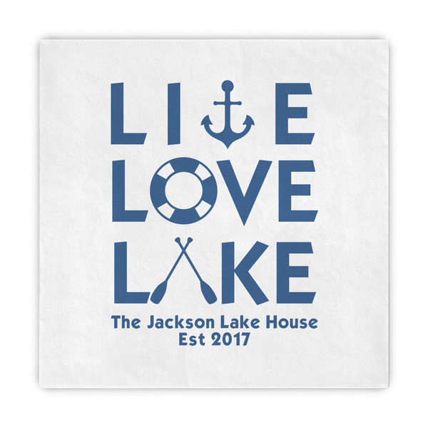 Custom Live Love Lake Decorative Paper Napkins (Personalized)