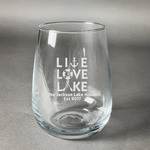 Live Love Lake Stemless Wine Glass - Engraved (Personalized)