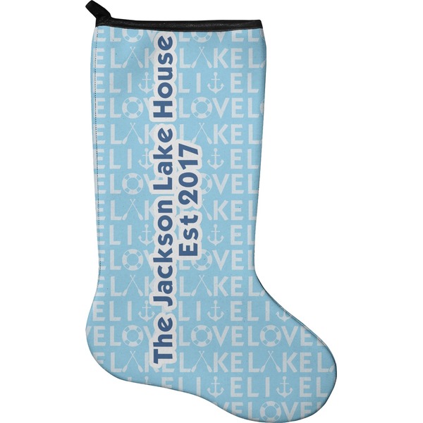 Custom Live Love Lake Holiday Stocking - Neoprene (Personalized)