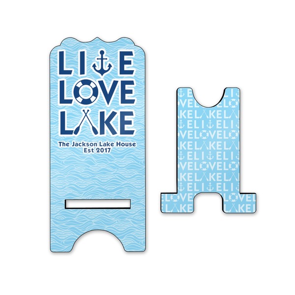 Live Love Lake Stylized Phone Stand - Front & Back - Small