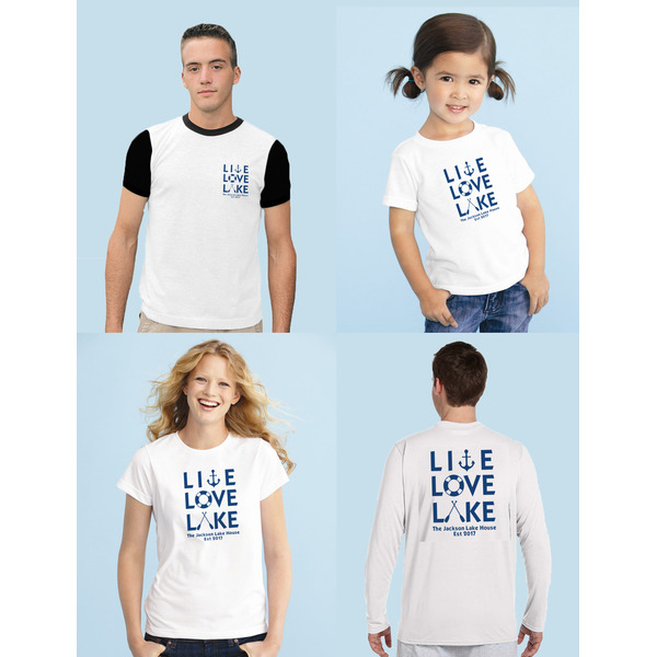 Live Love Lake Sublimation Sizing on Shirts
