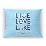 Live Love Lake Rectangular Throw Pillow Case - 12"x18" (Personalized)