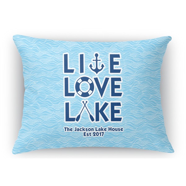 Custom Live Love Lake Rectangular Throw Pillow Case - 12"x18" (Personalized)