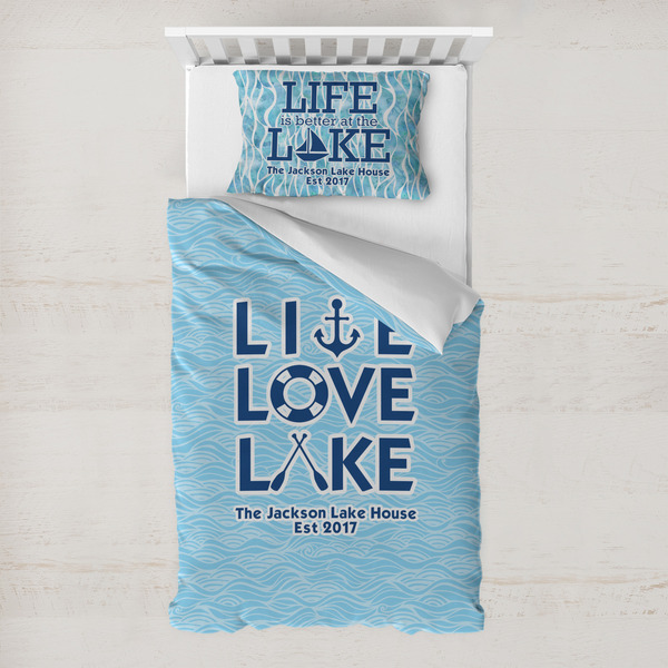Custom Live Love Lake Toddler Bedding w/ Name or Text