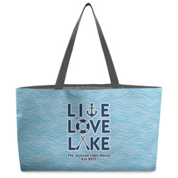 Live Love Lake Beach Totes Bag - w/ Black Handles (Personalized)