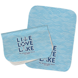 Live Love Lake Burp Cloths - Fleece - Set of 2 w/ Name or Text