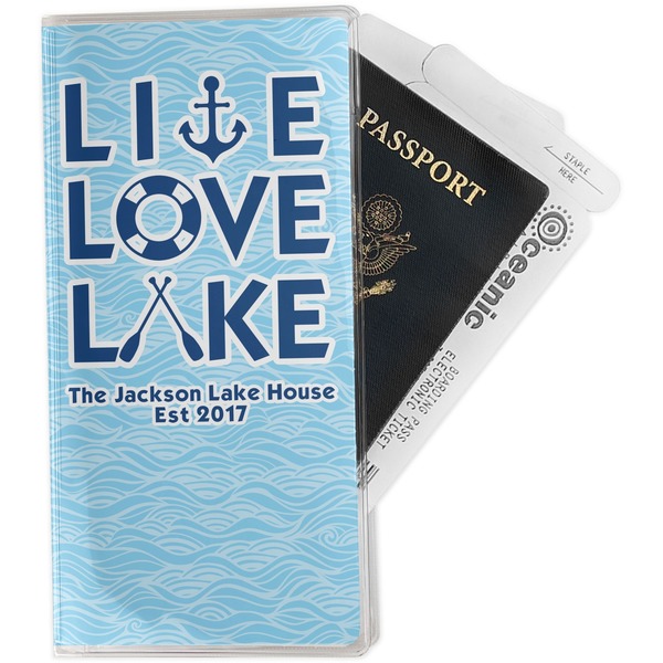 Custom Live Love Lake Travel Document Holder
