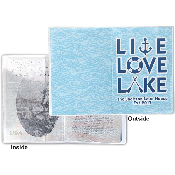 Live Love Lake Vinyl Passport Holder - Flat Front and Back