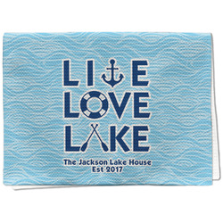 Live Love Lake Kitchen Towel - Waffle Weave - Full Color Print (Personalized)