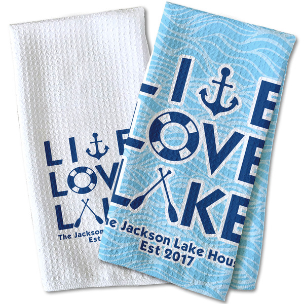 Live Love Lake Waffle Weave Towels - Two Print Styles