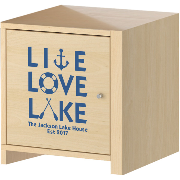 Live Love Lake Wall Graphic on Wooden Cabinet