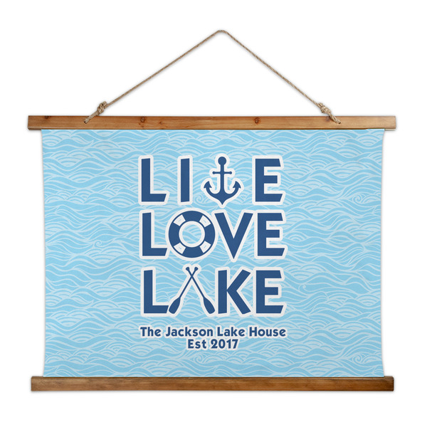 Custom Live Love Lake Wall Hanging Tapestry - Wide (Personalized)
