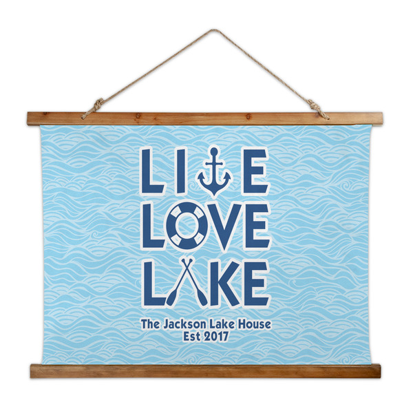 Custom Live Love Lake Wall Hanging Tapestry - Wide (Personalized)