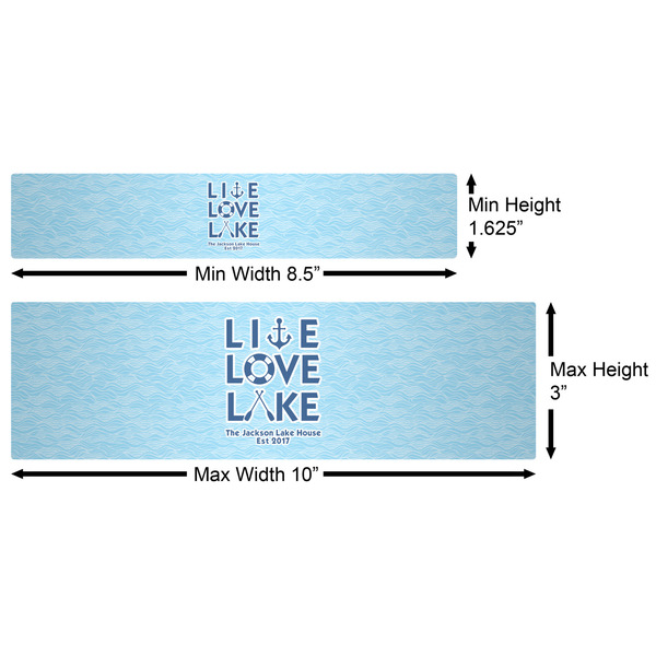 Live Love Lake Water Bottle Labels w/ Dimensions