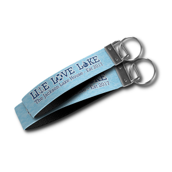 Live Love Lake Webbing Keychain FOBs - Size Comparison
