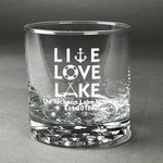 Live Love Lake Whiskey Glass (Single) (Personalized)