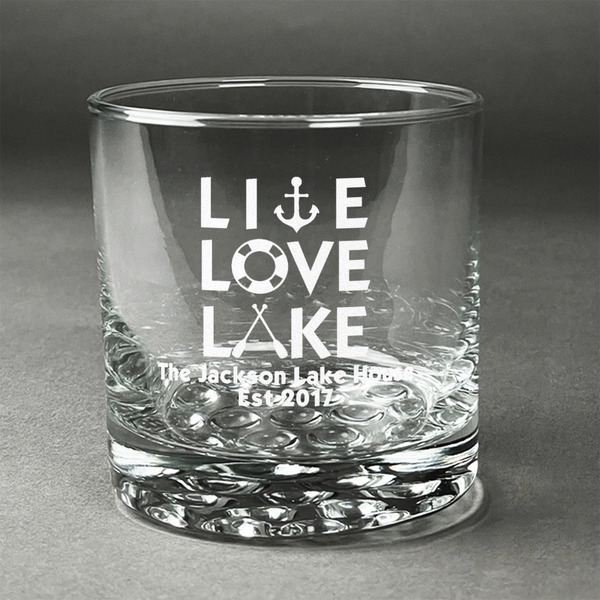 Custom Live Love Lake Whiskey Glass (Single) (Personalized)