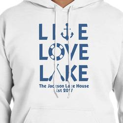 Live Love Lake Hoodie - White - Large (Personalized)