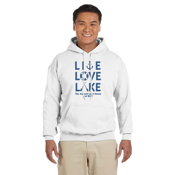 Custom Live Love Lake Hoodie - White - Small (Personalized)