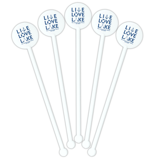 Live Love Lake White Plastic 5.5" Stir Stick - Fan View