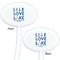 Live Love Lake White Plastic 7" Stir Stick - Double Sided - Oval - Front & Back