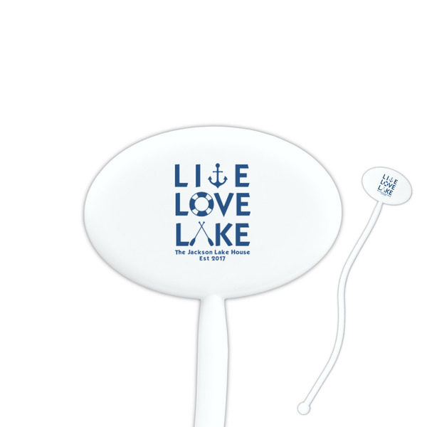 Custom Live Love Lake Oval Plastic Stir Sticks (Personalized)