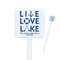 Live Love Lake White Plastic Stir Stick - Square - Closeup