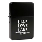 Live Love Lake Windproof Lighter - Black - Single Sided & Lid Engraved (Personalized)