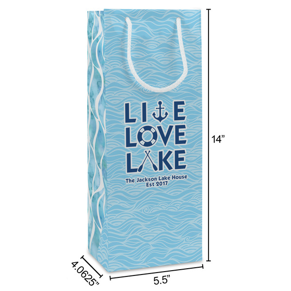 Live Love Lake Wine Gift Bag - Dimensions