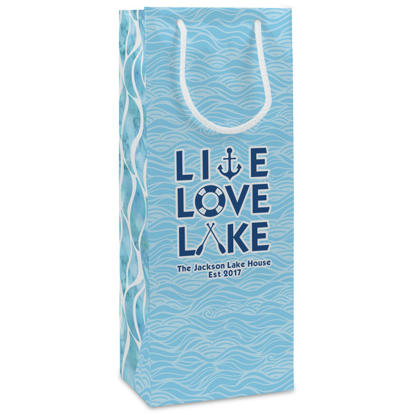 Custom Live Love Lake Wine Gift Bags (Personalized)
