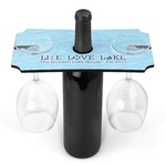 Live Love Lake Wine Bottle & Glass Holder (Personalized)