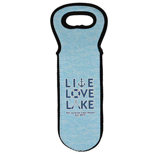 Custom Live Love Lake Wine Tote Bag (Personalized)