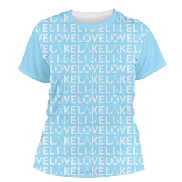 Custom Live Love Lake Women's Crew T-Shirt - Small