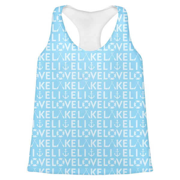 Custom Live Love Lake Womens Racerback Tank Top - 2X Large