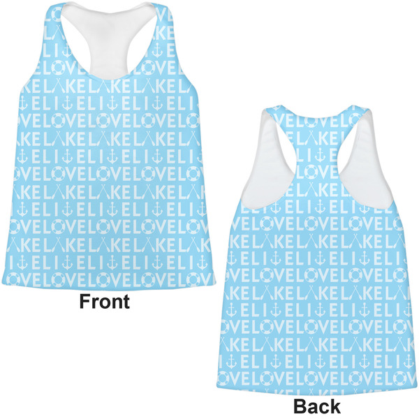 Live Love Lake Womens Racerback Tank Tops - Medium - Front and Back